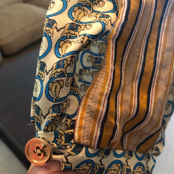 Tory Burch Elephant Print Dress Silk Size 12 - Picture 5 of 8